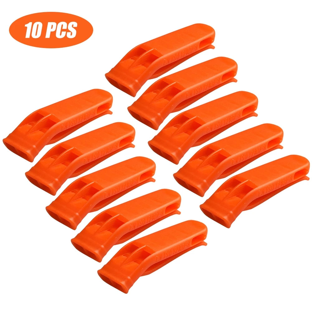1/5/10pcs Whistle Sports Match Dual Band Whistle Plastic Outdoor Camp Survival Loud Whistle Emergency Multifunction Equipment