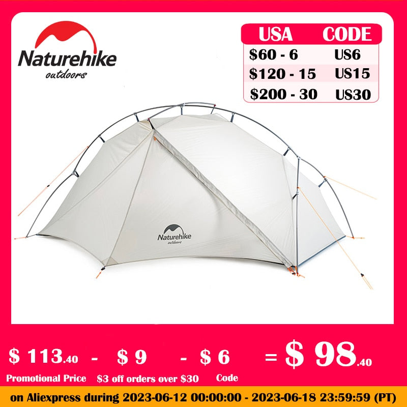 Naturehike Tent VIK Ultralight Single Tent Waterproof Camping Tent Outdoor Hiking Tent 1 People 2 People Travel Cycling Tent